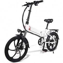 LAYZYX Bike LAYZYX 20'' Electric Mountain Bike Foldable, with Removable Large Capacity Battery 48V 350W 25 km / h, Three Working Modes, Support Smart Remote Control Anti-theft LCD Display, White