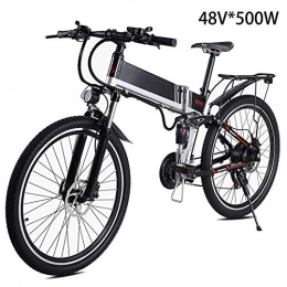 LAYZYX Electric Bike LAYZYX 500W Electric Mountain Bike 48V / 10.4Ah Mens 26 Inch Mountain Snow E- Bike, Electric Bike 21 Speed Gear and Three Working Modes, with Hydraulic Disc Brakes LED Headlights with Gifts, Black