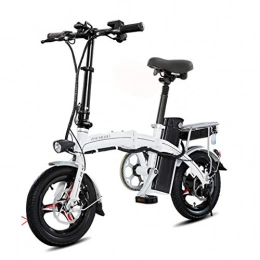 LC2019 Electric Bike LC2019 Folding Electric Bicycle Ultra Light Small Battery Car Adult Mini Lithium Battery Electric Car, Cruising Range 60-70km (Color : WHITE, Size : 123 * 58 * 102CM)
