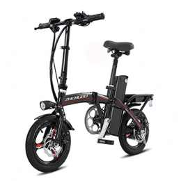 LC2019 Bike LC2019 Folding Electric Bicycle Ultra Light Small Battery Car Adult Mini Lithium Battery Electric Car, Cruising Range 80-100km (Color : BLACK, Size : 123 * 58 * 102CM)
