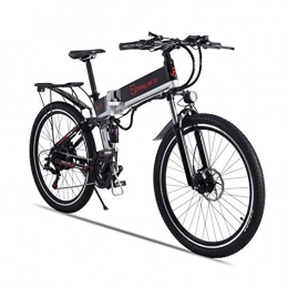 LCLLXB Electric Bike LCLLXB Electric Bike 26 Inches Folding Fat Tire Snow Bike Li-Battery 21 Speed Beach Cruiser Mountain E-bike with Rear Seat