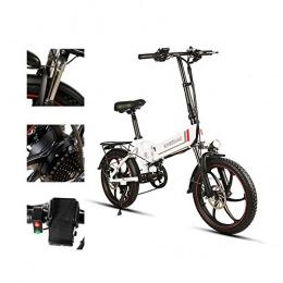 LCLLXB Electric Bike LCLLXB SIMEBIKE Fat Tire Folding Electric Bicycle 20 inch 350W Electric Bikes for Adults 48V 10.4Ah Cruise Control Snow Beach Electric Bike Lithium Battery Smart, WHITE