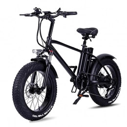 LDGS Electric Bike LDGS ebike 750W Adult Electric Bike 20'' Fat Tire Electric Bicycle 15Ah Removable Lithium Battery Electric Bike Electric Mountain Bike (Color : Black)