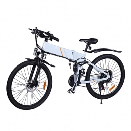 LDGS Electric Bike LDGS ebike Electric Bike, 26 Inch Tire Foldable E-Bike 500W Off-Road Electric Commuting Bicycles 48V 10.4Ah Adult Electric Bike Snow Bicycle (Color : White)