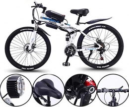 Leifeng Tower Bike Leifeng Tower High-speed 26 Inch Electric Bike 36V 350W Motor Snow Electric Bicycle with 21 Speed Foldable MTB Ebikes for Men Women Ladies / Commute Ebike (Color : White)