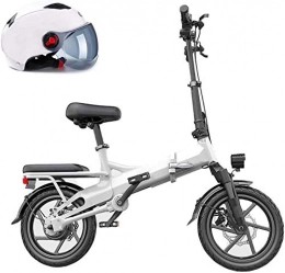 Leifeng Tower Bike Leifeng Tower High-speed 350W Folding Electric Mountain Bike, 48V Removable Lithium Battery Beach Snow Bicycle 14" Ebike Electric Moped Electric Bicycles (Color : White)