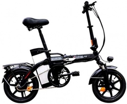 Leifeng Tower Electric Bike Leifeng Tower High-speed Electric Bike for Adults 14 in Folding Electric Bike with 48V / 20Ah Removable Lithium-Ion Battery for City Commuting Outdoor Cycling Travel Work Out (Color : Black)