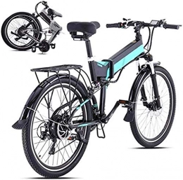 Leifeng Tower Electric Bike Leifeng Tower High-speed Electric Mountain Bike with 500W Brushless Motor, 48V12.8AH Lithium Battery And 26Inch Fat Tire (Color : Green)