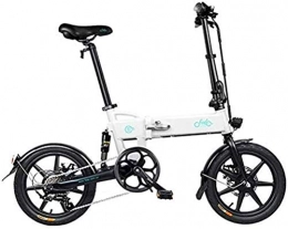 Leifeng Tower Electric Bike Leifeng Tower High-speed Fast Electric Bikes for Adults 16-inch Tires Folding Electric Bike 250W Motor 6 Speeds Shift Electric Bike for Adults City Commuting (Color : White)