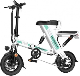 Leifeng Tower Bike Leifeng Tower High-speed Folding Electric Bike for Adults, 12 Inch Electric Bicycle / Commute Ebike with 240W Motor, 48V 8-20Ah Rechargeable Lithium Battery, 3 Work Modes (Color : White, Size : 12.5AH)