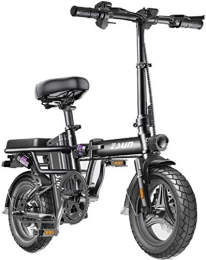 Leifeng Tower Bike Leifeng Tower High-speed Folding Electric Bike for Adults, Commute Ebike with 400W Motor And USB Charging Electric, City Bicycle Max Speed 25 Km / H (Color : Black, Size : 500KM)