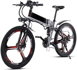Leifeng Tower Electric Bike Leifeng Tower High-speed Folding Electric Bikes for Adults 350W Aluminum Alloy Mountain E-Bikes with 48V10ah Lithium Battery and GPS, Double Disc Brake 21 Speed Bicycle Max 40Km / H (Color : Black)