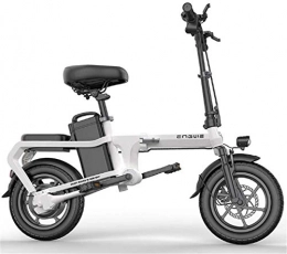 Leifeng Tower Electric Bike Leifeng Tower High-speed Folding Electric Bikes with 350W 18V 14 Inch, 6-15AH Lithium-Ion Battery E-Bike for Outdoor Cycling Travel Work Out And Commuting (Color : White, Size : 60KM)