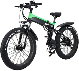 Leifeng Tower Electric Bike Leifeng Tower High-speed Folding Electric Mountain City Bike, LED Display Electric Bicycle Commute Ebike 500W 48V 10Ah Motor, 120Kg Max Load, Portable Easy To Store (Color : Green)