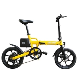 LFANH  LFANH 16 Inch 250W Folding Electric Bike, Up To 25Km / H Commuter City Bike with 7.8Ah 36V Lithium Battery Speeds Range 40Km City Bike, Adult Unisex, Yellow