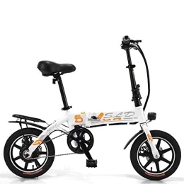 LFANH Electric Bike LFANH Electric Scooter, Folding Electric Bike with 250W Motor / 8.0 Ah Battery, Max Speed 25Km / H / Max Load 150Kg, Standard 14 Inch City E-Bike / Bicycle, White