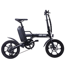 LFANH Electric Bike LFANH Folding Electric Bike Electric City Bike, with 250W Motor 13 Ah Rechargeable Lithium Battery 50 Mileage 16"City E-Bike Adult Folding Speed Up To 25 Km / H for Adult Unisex, Black