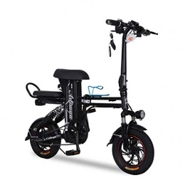 LHLCG Electric Bike LHLCG Mini Portable Electric Bike - Foldable E-Bike with Remote Control, Mobile Phone Holder and Electronic Display, Black, 11Ah