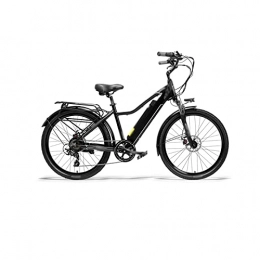Liangsujian Bike Liangsujian Electric Bicycle, 26 Inch Electric Bicycle, 300W City Bike, Oil Spring Suspension Fork, Pedal Assist Bicycle, Long Endurance (Color : Black, Size : 15Ah)