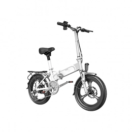 Liangsujian Bike Liangsujian Electric Bicycle 400W 48V10ah Lithium Battery 20 Inch Foldable Electric Bike Aluminum Alloy Pedal Ebike (Color : White)