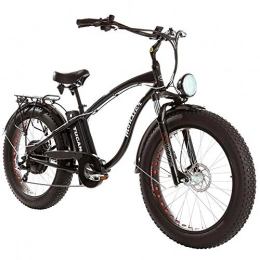 Marnaula Electric Bike Limited Edition / THE FAT eBike-Frame Hydro Tb7005Marn Aula Monster / The Vorderfed-Wheels 26Shimano Alivio 6SP SHIMANO ALIVIO 14-28Teeth-Hydraulic Brakes, Monster 26 Limited Edition, Black