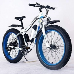 Lincjly Electric Bike Lincjly 2020 Upgraded 26Inch Fat Tire Electric Bike 48V 10.4 Snow E-Bike 21Speed Beach Cruiser E-Bike Lithium Battery Hydraulic Disc Brakes Green, Free travel (Color : Blue)