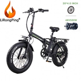 LiRongPing Electric Bike LiRongPing 20" Folding Electric Bike With 10 / 15A Battery, 350 / 500W Motor Electric Mountain Bike, 150KM Range Of Mileage, EBS Dual Disc Brakes E-Bikes (Size : 350W10A battery)