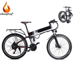 LiRongPing Electric Bike LiRongPing Folding Electric Mountain Bike for Adult, 350W Motor, Lightweight Electric Bicycle for Work Outdoor Cycling Travel Commute