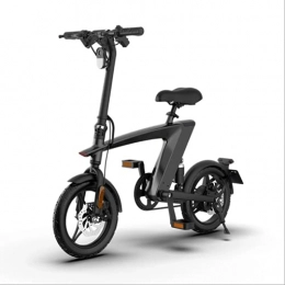 LIROUTH Electric Bike LIROUTH Folding Lithium Electric Bike Variable Speed 250W 10AH Lithium Battery Lightweight Electric Bicycle H1 (Black)