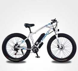 JUDIG Electric Bike Lithium Battery Bicycle Variable Speed Assist Long-endurance Snowmobile Adult Mountain Bike (White)