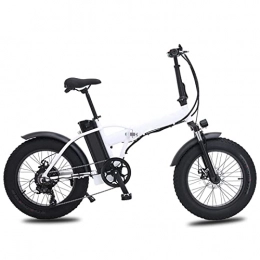LIU Bike Liu 500W Electric Bike Foldable for Adults Outdoor Cycling Foldable 4.0 Fat Tire MTB Men Beach Snow Mountain Ebike (Color : White)
