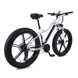 LIU Bike Liu 750W Electric Bike for Adults 26 * 4.0 Inch Fat Tire Electric Mountain Bicycle 48V 10.4A E Bike 27 Speed Snow EBike (Color : White, Number of speeds : 27)