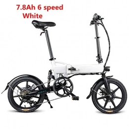 LIU Electric Bike LIU Ebike Foldable Electric Bike With 250W Motor, LED Front Light, 16 Inch Inflatable Rubber Tire, 120kg Payload For Adult (7.8Ah), White