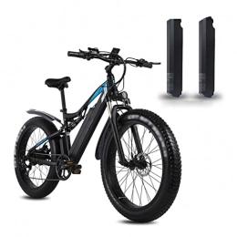 LIU Electric Bike Liu Electric Bicycles For Men 1000W 26 Inch Fat Tire Adult Snow Electric Bike 48V Motor 17ah MTB Mountain Aluminum Alloy Electric Bicycle (Color : 2 Battery)