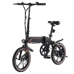 LIU Bike Liu Electric Bike Foldable for Adults Lightweight Electric Bicycle 350W 14 Inch 36V 10.4Ah 50km Range Folding Electric Bike (Color : Black)
