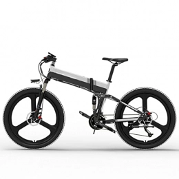 LIU Electric Bike Liu Electric Bike for Adults Foldable 20MPH Electric Bicycle 48V 14.5Ah 400W Folding 26 Inch Electric Mountain Bike (Color : 10.4AH white, Number of speeds : 27)
