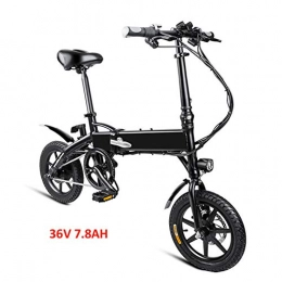 LIU Electric Bike LIU Folding Electric Bike for Adult, 250W Brushless Toothed Motor, 36V / 7.8AH Lithium-Ion Battery, 3 Riding Mode, Fashion Ebike Moped for Men Women, Black