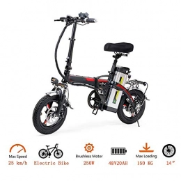 LIU Electric Bike LIU Folding Electric Bike with Removable 36V 20Ah Lithium-Ion Battery, Lightweight and Aluminum Ebike with with 400W Powerful Motor, Fast Battery Charger, Black