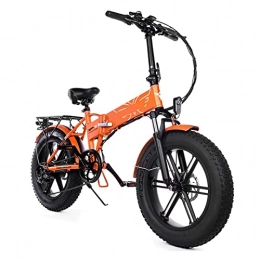 LIUD Electric Bike LIUD 750W Electric Bike Foldable 20 * 4.0inch Fat Tire Electric Bike 48V 12.8Ah Electric Bicycle 25 mph Mountain Bike Snow E Bike (Color : Orange)