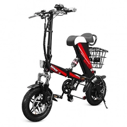 Lixada Electric Bike Lixada 12 Inch Folding Power Assist Electric Bicycle Full Suspension Moped E-Bike with Removable Basket
