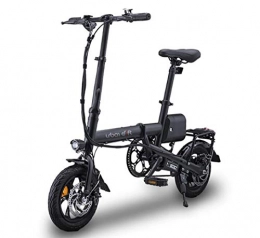 LIXUE Bike LIXUE 12 Inches Folding Electric Bicycles, Saddle Adjustable, Dual Disc Brakes Electric Bicycle for Commuting