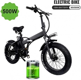 LJ Electric Folding Bike Fat Tire 20 * 4" with 48V 15Ah Lithium-Ion Battery 500W Motor, Three Riding Modes City Mountain Bicycle