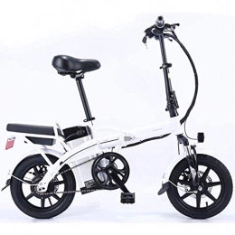 LJ  LJ Folding Electric Bike for Adults, Removable Battery with Mobile Phone Holderbicycle 350W Motor14 Inchestandem Motorcycle, for Outdoor Cycling, White, 16Ah, White, 16AH