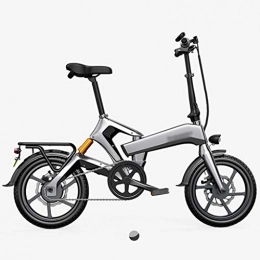 LJMG Electric Bike LJMG Electric bikes Electric Bicycle Of Adult 48V 400W Motor, Graphene Battery 16 Inch Foldable Electric Bicycle, City Bicycle Cruiser With Back Seat (Color : Silver, Size : 140 * 57 * 112cm)