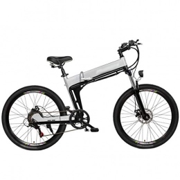 LJMG Electric Bike LJMG Electric bikes Electric Bikes For Adult, 24'' Electric Mountain Bike Removable Lithium-Ion Battery (48V 350W), All Terrain Mountain Ebike For Mens (Color : Silver, Size : Spoke wheel 12.8AH)
