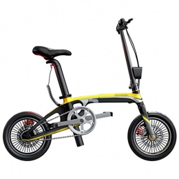 LJMG Electric Bike LJMG Electric bikes Electric Folding Bike For Adult, E-bike With 14 Inch Wheels And 250W Motor, Front And Rear Double Disc Brake, Power Assist (Color : Yellow, Size : 117 * 96 * 58cm)