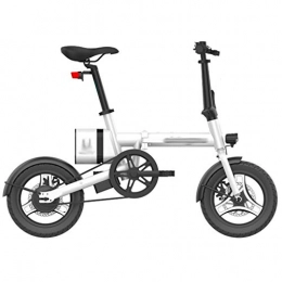 LJMG Bike LJMG Electric bikes Foldable Electric Bicycle, 5.2 / 6Ah Battery 14 Inch Lithium-Ion Battery E-Bike For Outdoor Cycling Travel Work Out And Commuting (Color : White, Size : 6A)
