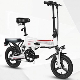 LJMG Electric Bike LJMG Electric bikes Folding Electric Bike For Adults, Commute Ebike With 250W Motor And 8~10Ah Lithium Battery, City Bicycle Max Speed 20 Km / h (Color : White, Size : 10ah)