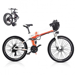 LJYY Electric Bike LJYY 26Inch Folding Electric Mountain Bike for Adults, E-bike 3 Working Modes, 48V 21 Speed Ebike Removable Lithium Battery Travel Assisted Electric Bike Fat Tire Fold up Bike MAX 40KM / H