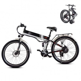 LJYY Electric Bike LJYY Foldable Mountain Trail Bike, Folding Electric Mountain Bike, 26Inch Electric Bicycle for Adult, Fat Tire Ebike 48V 350W 10.4AH Removable Lithium Battery Assisted MTB Fold up Bike for Adult